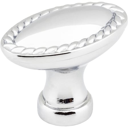 Elements 1-3/8" Overall Length Polished Chrome Oval Rope Detailed Lindos Cabinet Knob Z115L-PC